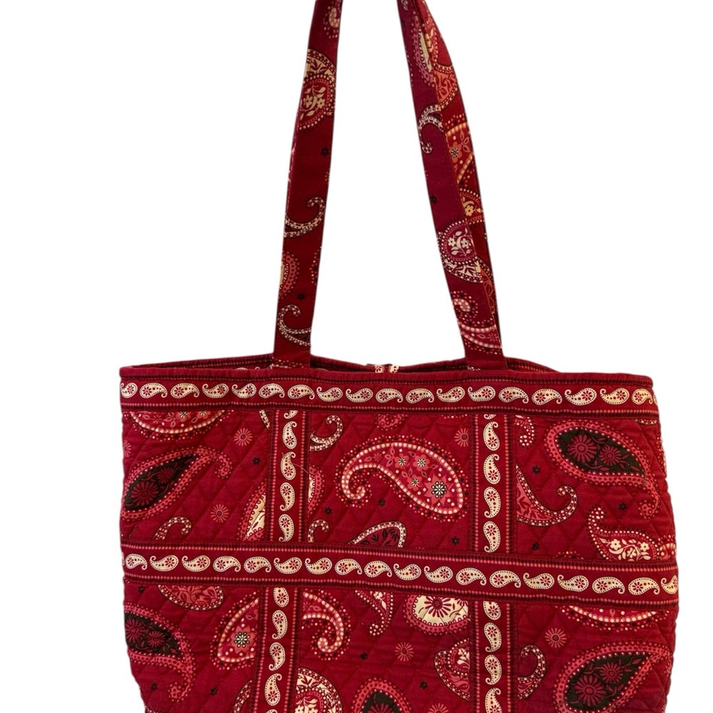 Vera Bradley Mesa Red Paisley Tote Retired Print